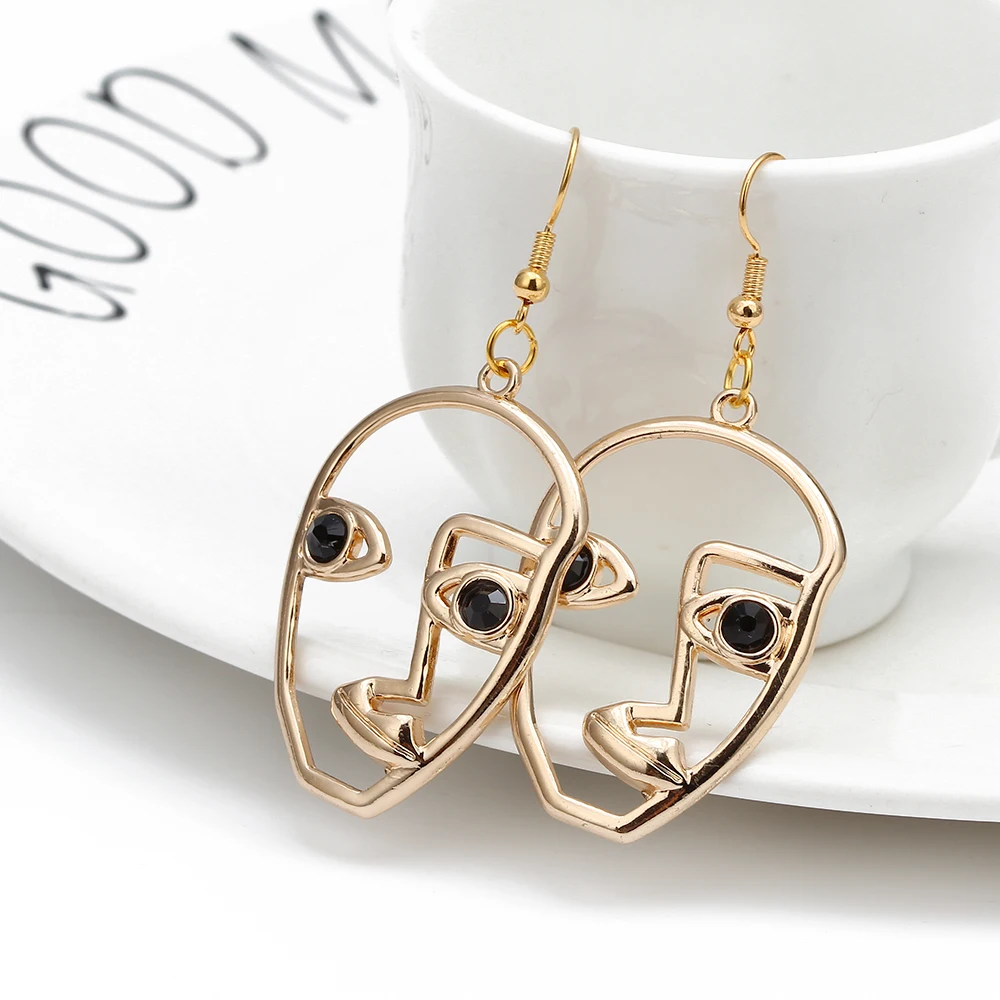 Женские абстрактные серьги MEIBEADS модные с изображением человеческого лица 1