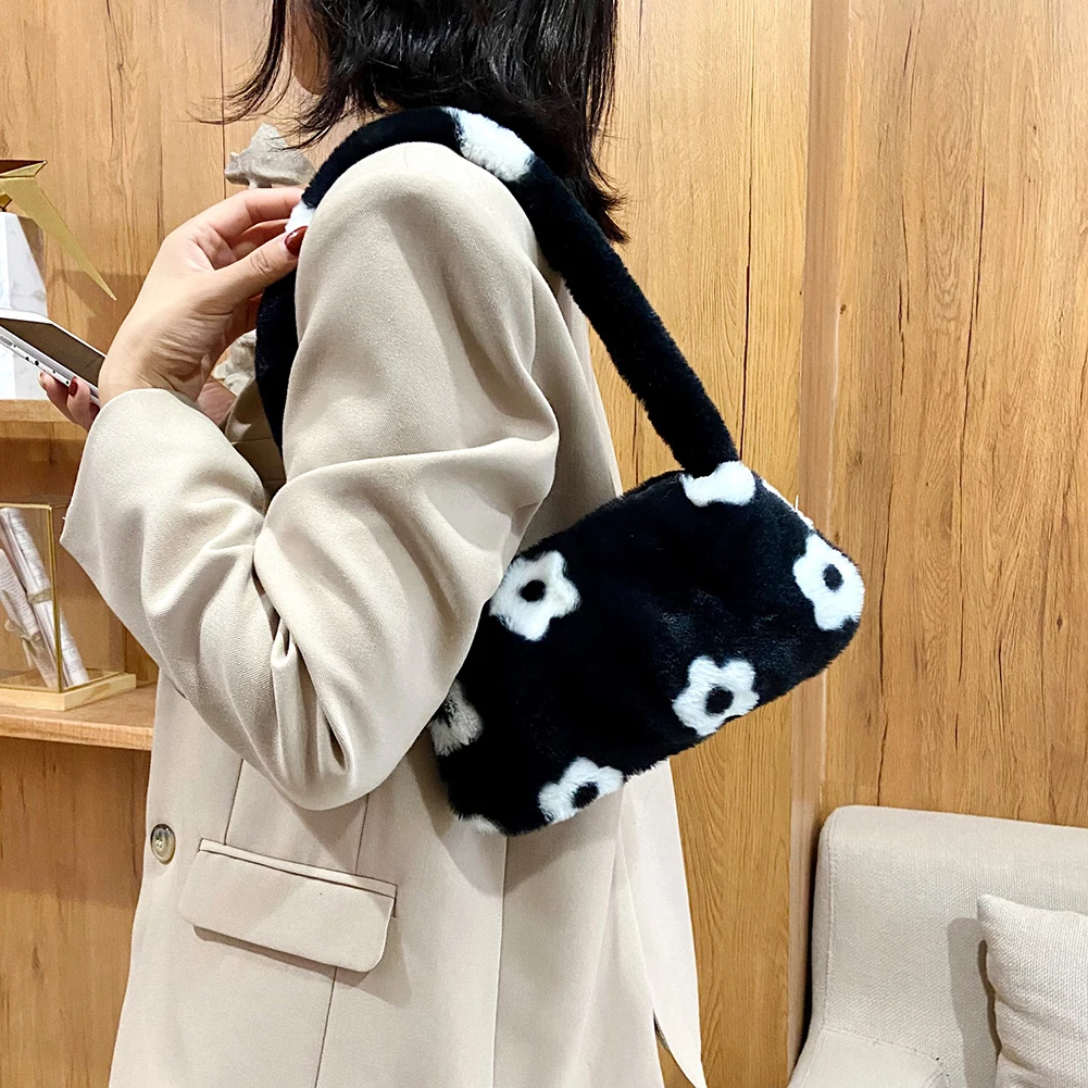 Модные женские сумки через плечо с цветочным принтом новинка 2021 зимние мягкие