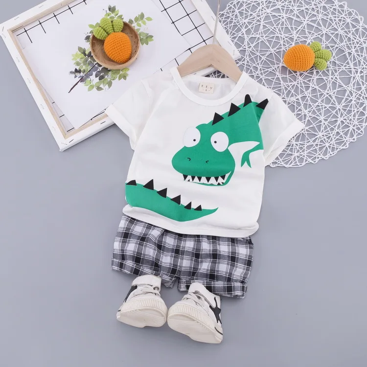 

Toddler Baby Boys Clothing Sets Dinosaur Short Sleeve T-Shirt Shorts Summer Fashion Boy Sports Kid Boy Girl Outfit 2Pcs