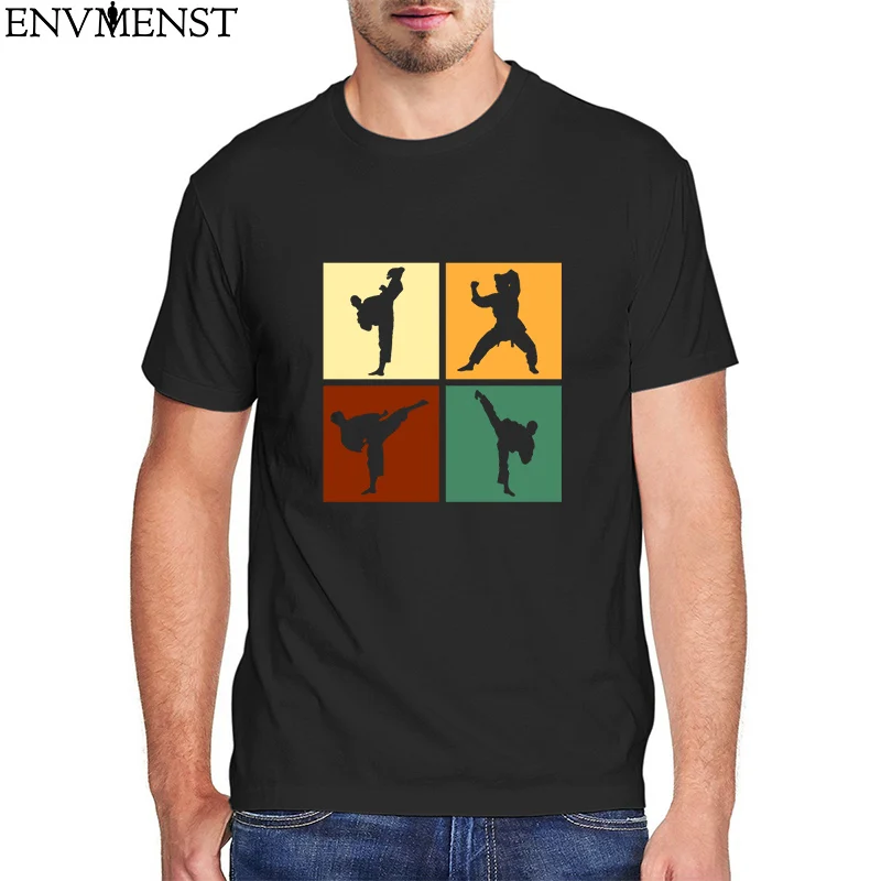 Забавная Винтажная футболка для боевых искусств взрослых каратэ Мужская в стиле