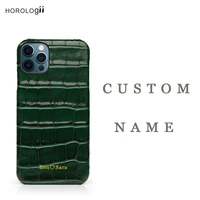 horologii free custom name full cover italian leather luxury mobile phone case for iphone 13 x xr xs 11 12 pro max dropship