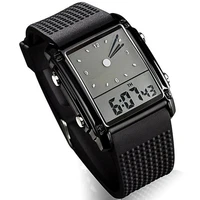 50 hot sales fashion unisex waterproof dual lcd chronograph quartz sport digital wrist watch