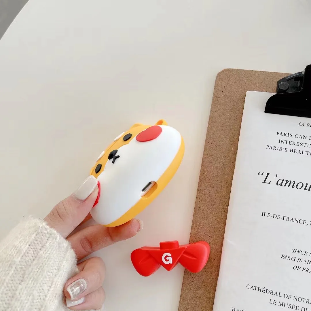 

Cute Cartoon Shiba Inu Love soft silicone Earphone shell For Apple Airpod 2 1 Cover For Airpod pro 3 Earphone protection case