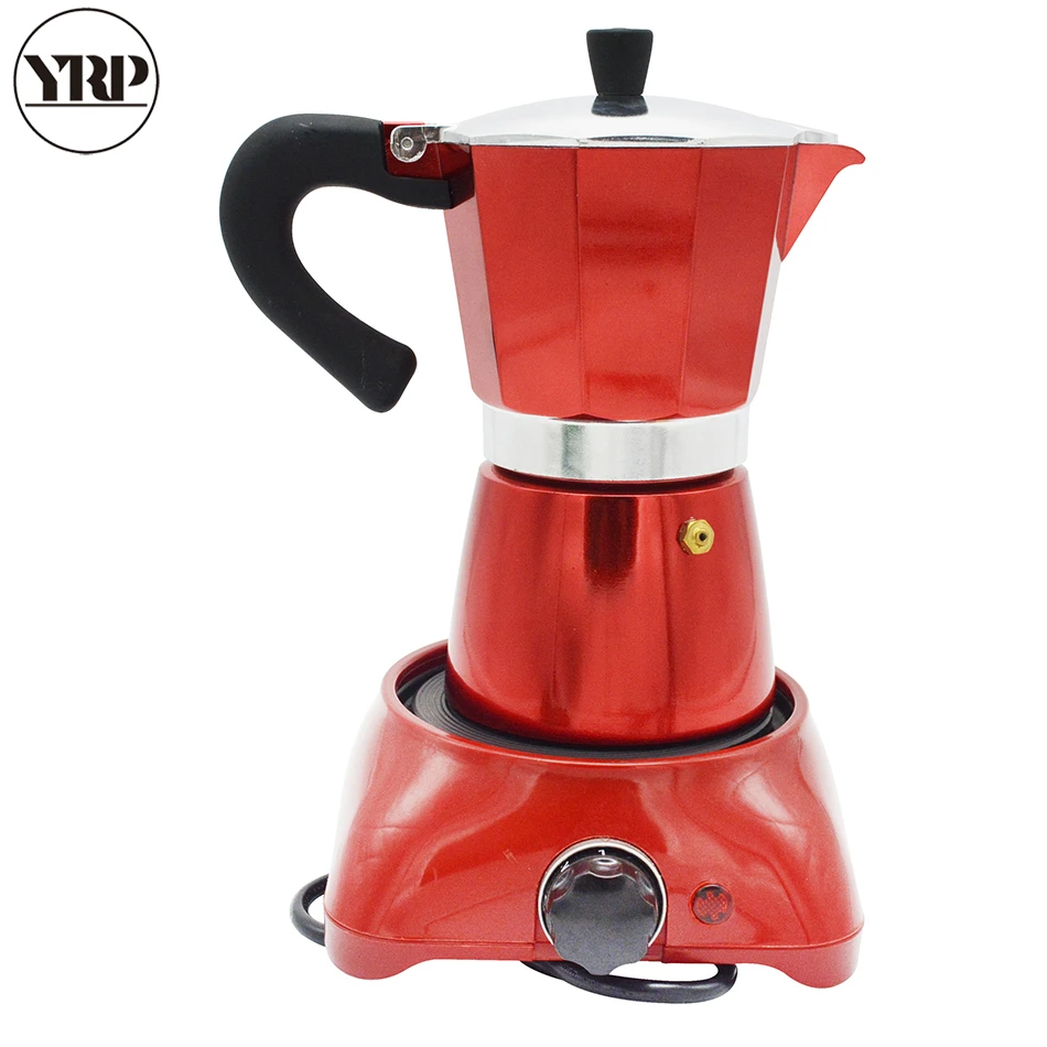 YRPcoffee moka pot Красный Черный 6 чашек эспрессо портативные бариста инструменты