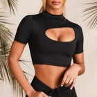 SALSPOR Женские однотонные Спортивные Рубашки Для Фитнеса Йоги пуш-ап рубашка с коротким рукавом женский ажурный дышащий Топ