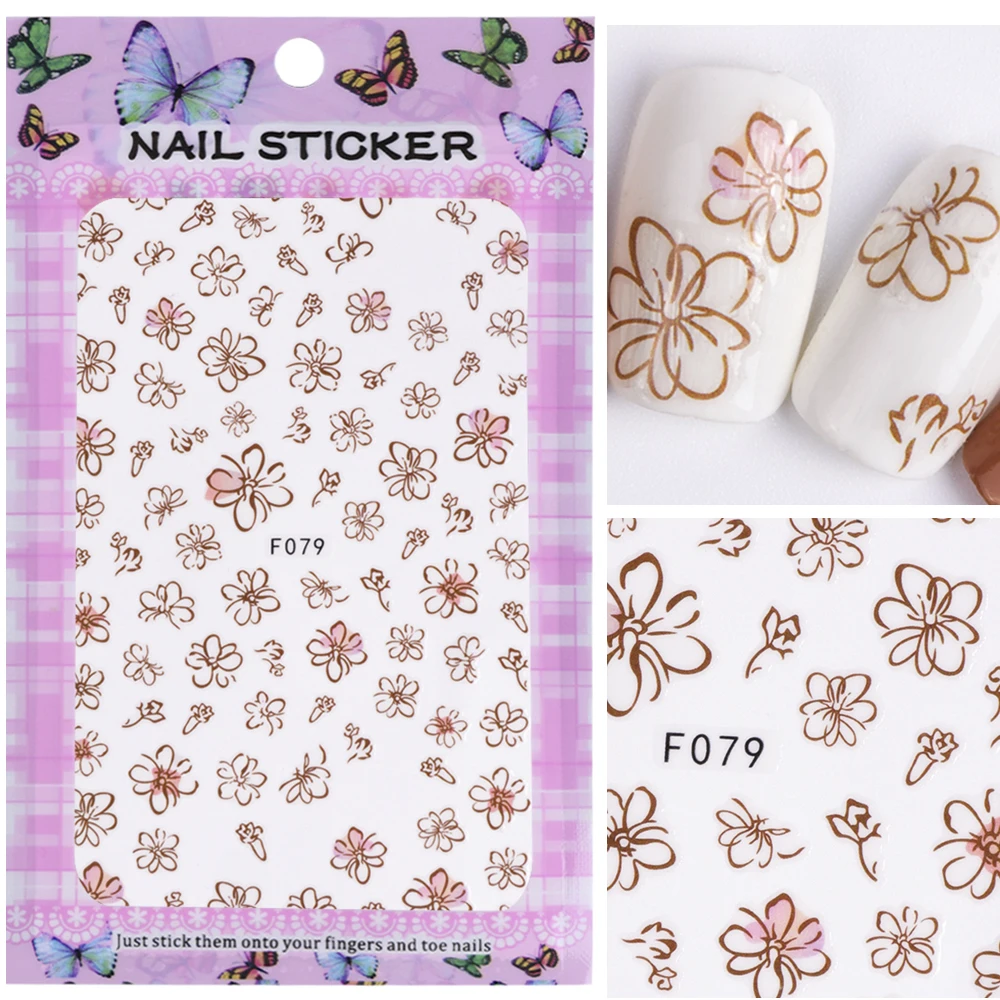 1 шт. 3D сладкий Красота цветочный летний Стикер искусства ногтя ползунок летние