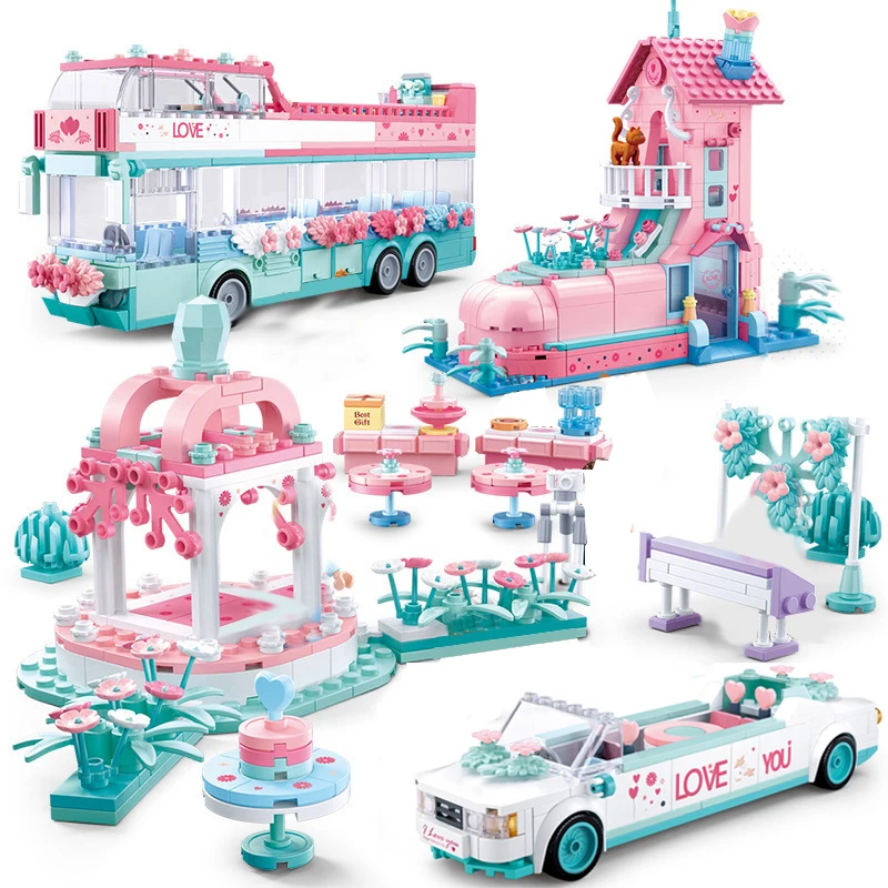 Романтические строительные блоки для свадебной вечеринки совместимые с