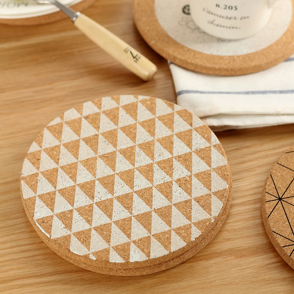 Кофейная чашка коврик для кружки из корквуда Ретро стиль чая столовые приборы