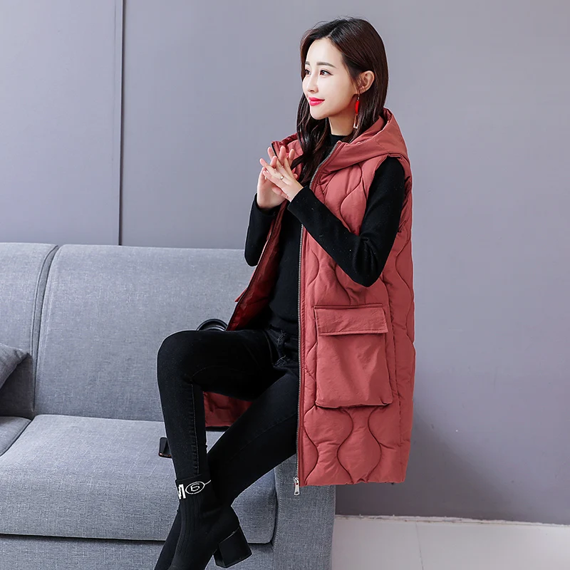 2021 осень-зима весенний хлопковый дутый жилет женские пальто с капюшоном теплая