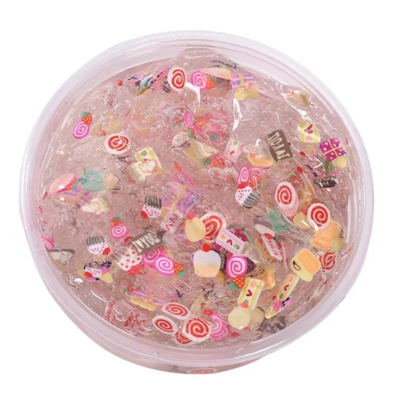 Красочная игрушка сделай сам прозрачный пушистый слайм фрукты животные узорные