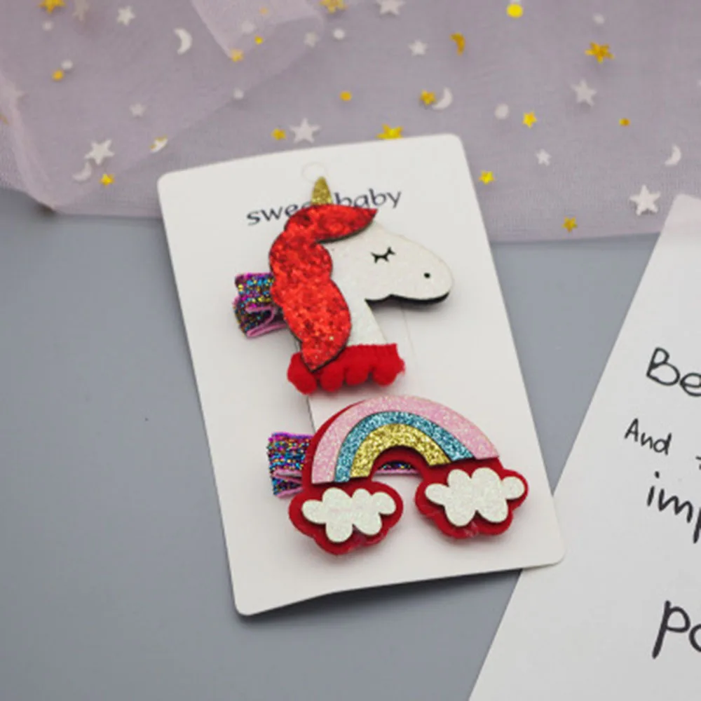 Милые заколки для волос с радужными облаками девочек детские аксессуары
