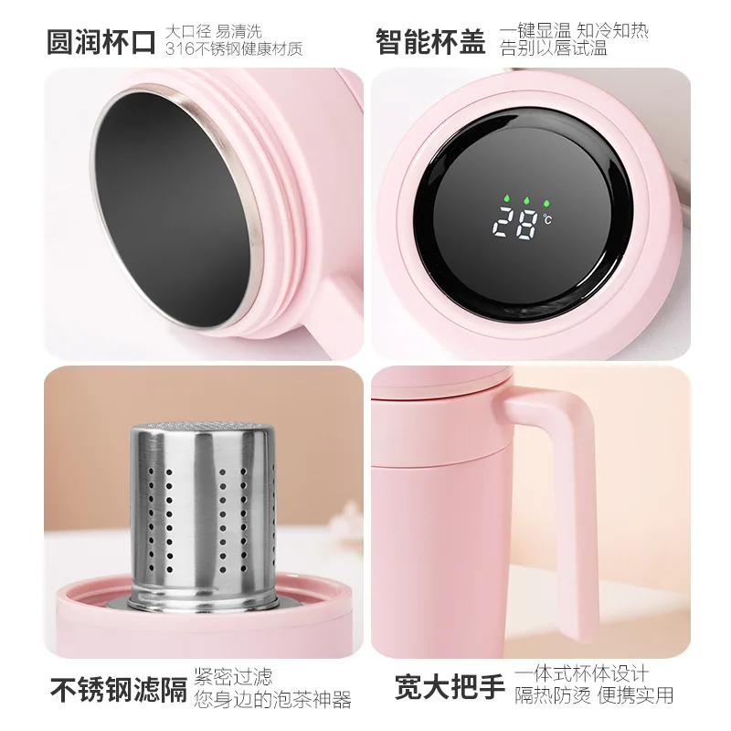 Умный термос Женская портативная чашка из нержавеющей стали 316 для воды офиса и