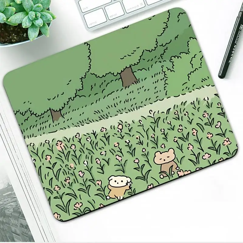 Green Plant White rabbit Office Mice Gamer Soft Mouse Pad table Rug PC Laptop Notebook Rubber Wholesale Mat | Компьютеры и офис