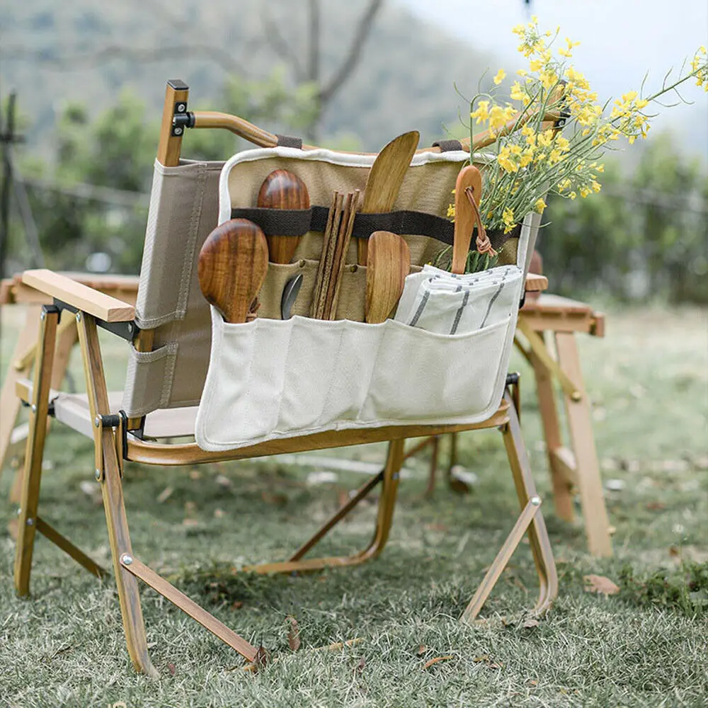 

Портативный уличный органайзер для столовых приборов для пикника, подвесная сумка для хранения на природе, для кемпинга, прямоугольная сум...