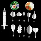 10 шт. 3D желатиновые желейные художественные формы для украшения пудинга, цветов, тортов, формы, инструменты для иглы, выпечки, Кондитерские украшения, художественные вышивки с трубкой, Новинка