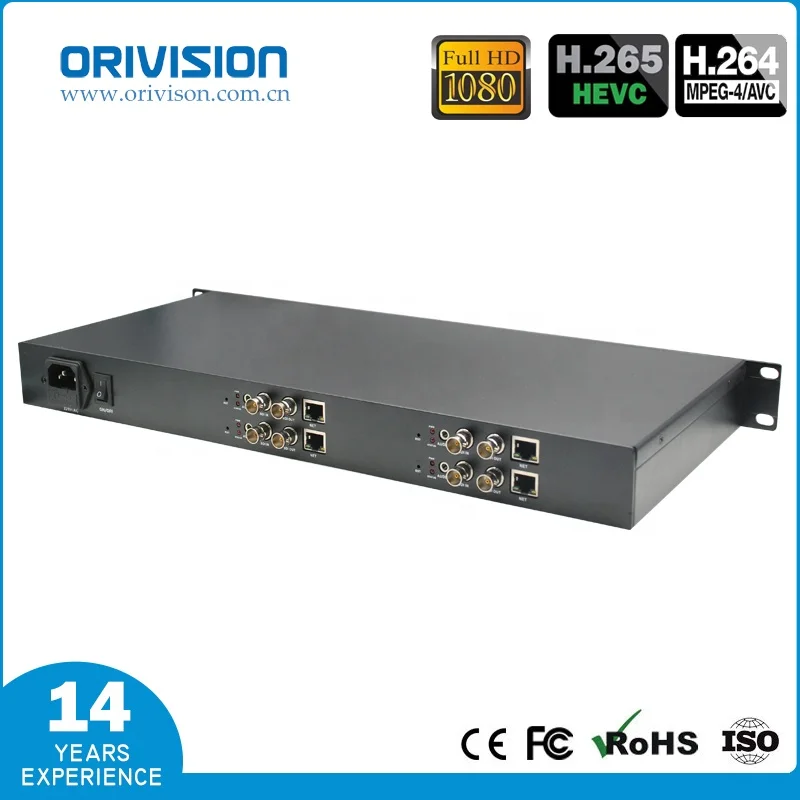 

1U Rack Mounted with RJ45 and SDI Loop out 4 Channel H265 SDI Encoder