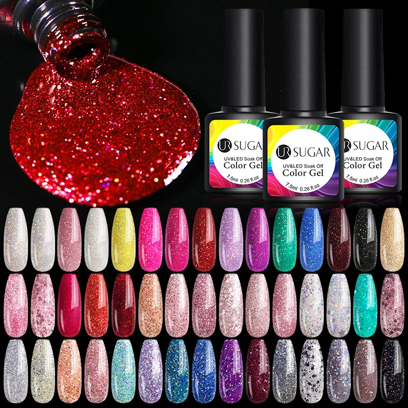 УФ гель для ногтей UR SUGAR 7 5 мл блестящий Блестящий маникюрный лак отмачиваемый