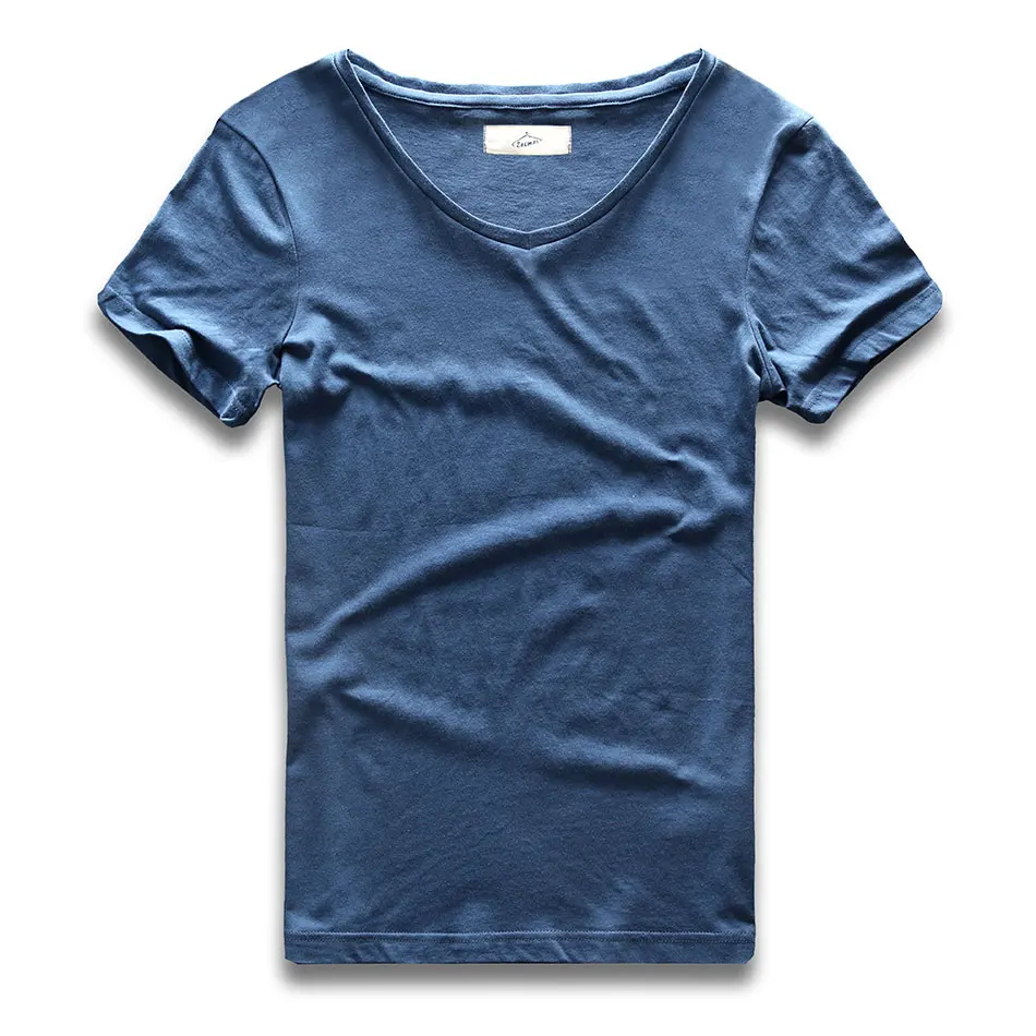 Футболка мужская с глубоким V образным вырезом модал хлопок приталенный силуэт