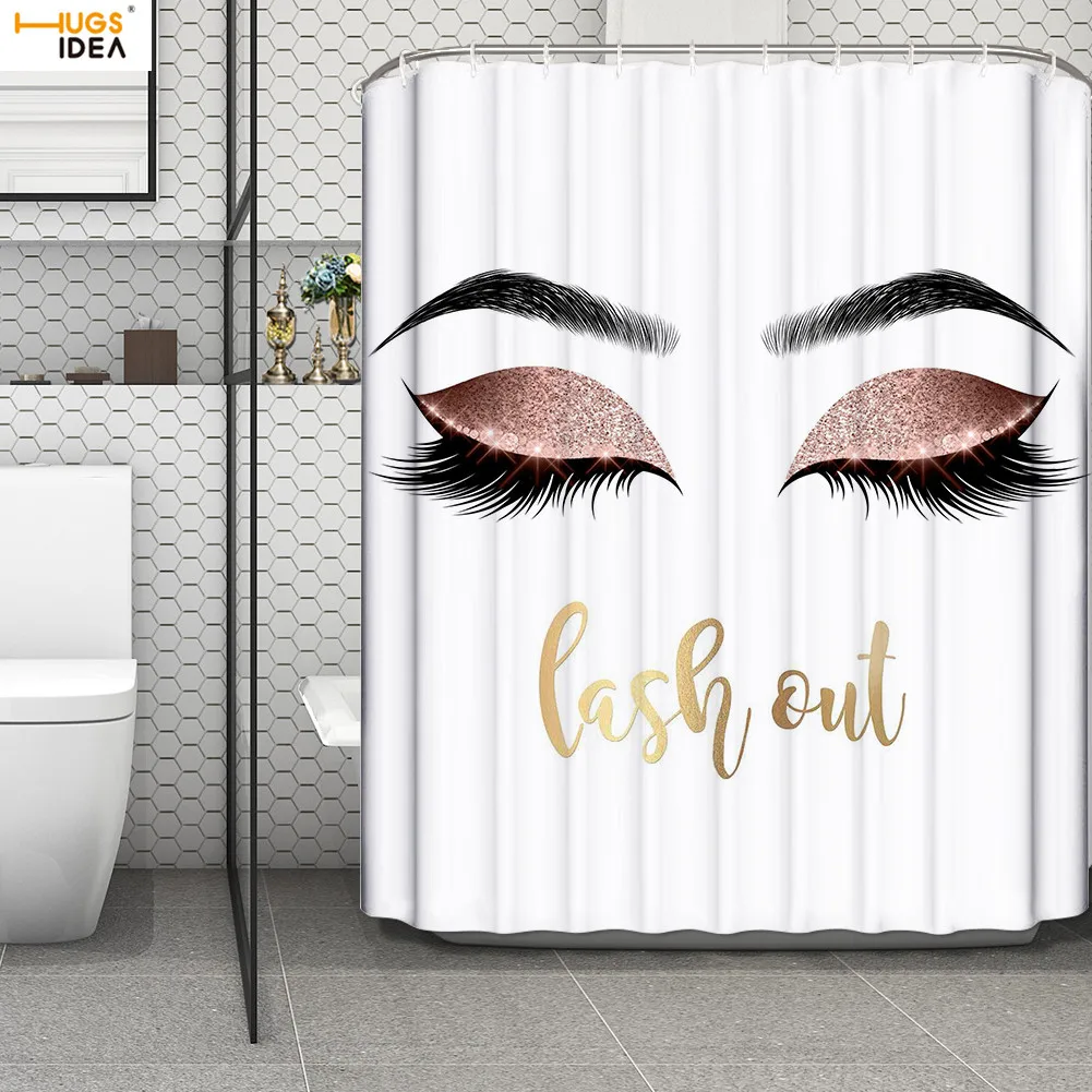 HUGSIDEA ресницы из печати Душ пляжный занавес Ванная комната Водонепроницаемый