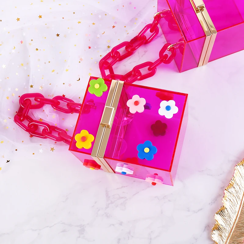 Женский акриловый прозрачный кошелек милая прозрачная сумка через плечо Lucite