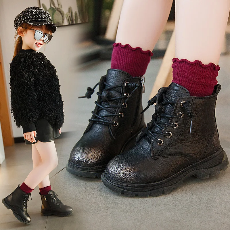 Ботинки для девочек Новинка 2019 года модная обувь мальчиков в Корейском стиле