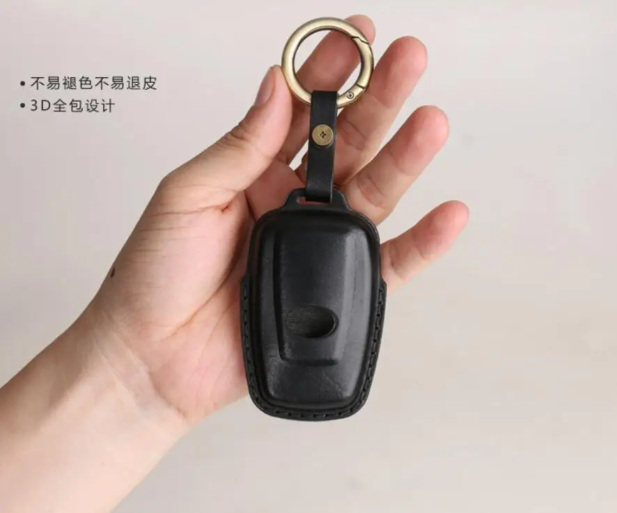 Автомобильный чехол для ключей из натуральной кожи с 3 кнопками|Футляр