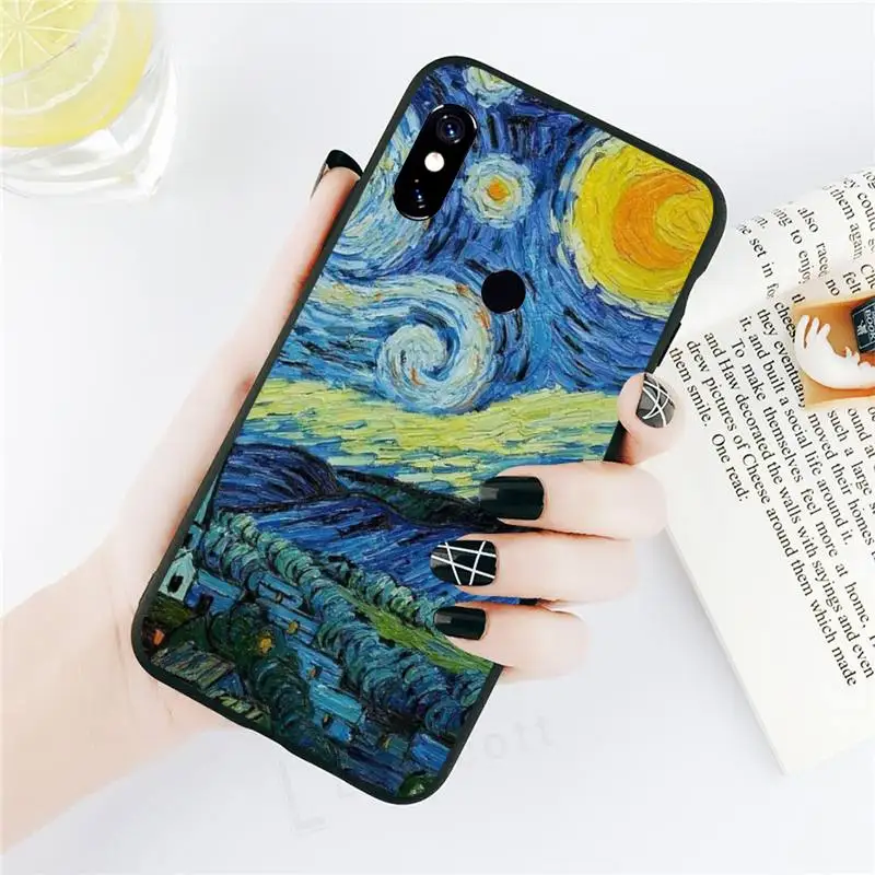 

Van Gogh starry sky art luxury design Phone Case shell For Xiaomi Redmi note 7 8 9 t k30 max3 9 s 10 pro lite