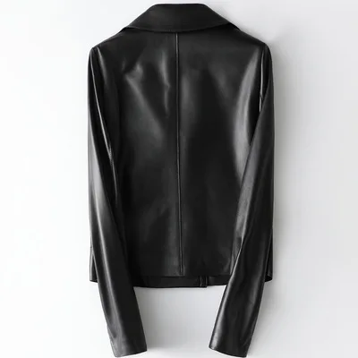 Chaqueta de cuero de oveja Real de moda para mujer, nuevo