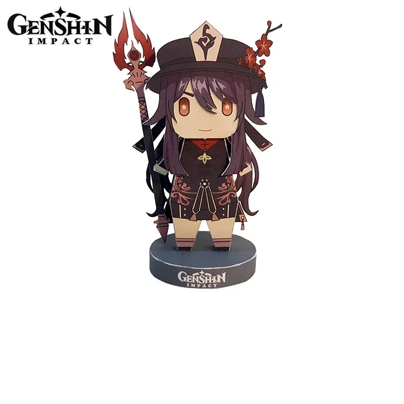 Фото DIY 3D бумажная модель Аниме игра Genshin ударный персонаж фигурка стенд модель пластина дилук чонгюнь Мини милый стоячий знак подарки №5