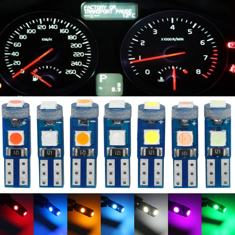 

YOLU 2 шт. 3030 3SMD светодиодный автомобильный инструмент, одиночный светильник, индикатор, инструмент, светильник s, красный, белый, синий, желтый