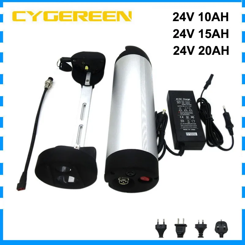 

250W 24V 10AH 12AH 15AH 20AH lithium Ebike battery pack 350W 7S 24 Volt Water Bottle 18650 Bicycle Batterie 29.4V 3A Charger