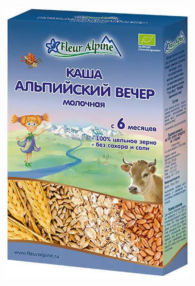 Каша молочная Fleur Alpine Organic «Альпийский вечер» с 6 мес 200 г