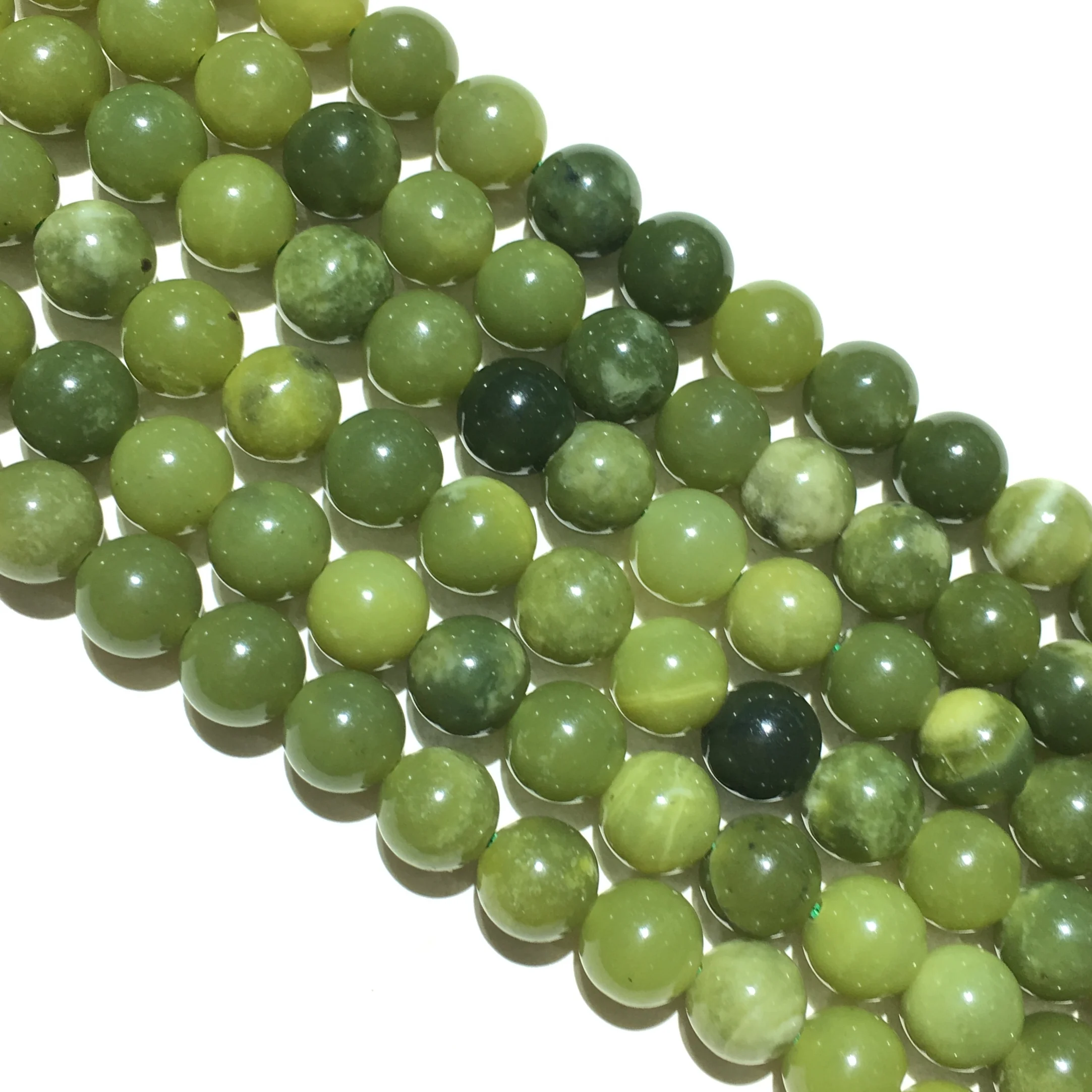 Китайский нефрит халцедон натуральный зеленый камень бисер Исцеление