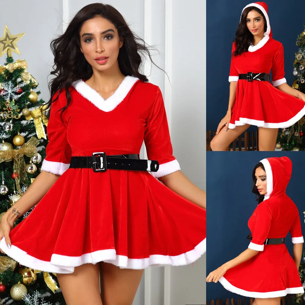 Рождественское платье для женщин рождественское фестивальное с v образным