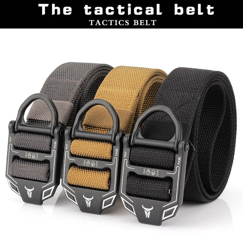 

Мужской многофункциональный ремень TUSHI, тактический армейский ремень из мягкого нейлона с пряжкой из сплава, для охоты и занятий на свежем в...