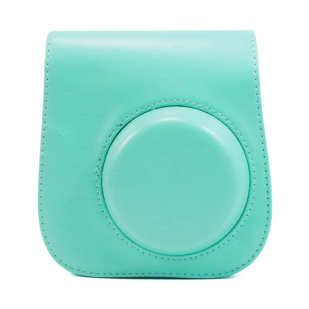 dark blue Для Fujifilm Instax Mini 8 Mini 9 camera PU кожаная цветная сумка Instax Mini чехол с плечевым ремнем прозрачная кристальная крышка - Цвет: dark blue