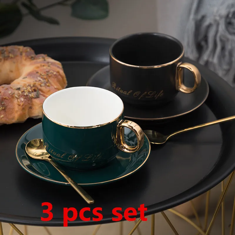 

Bone Porcelain Coffee Cups with dish set Vintage Ceramic Cups Tea Cups And Saucers Sets Luxury gifts tazas para cafe tea cup