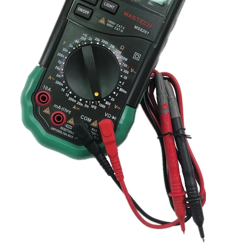 MASTECH MS8261 Digital Multimeter 3 1/2 AC DC V/ACapacitance Resistance Transistor Tester Meter