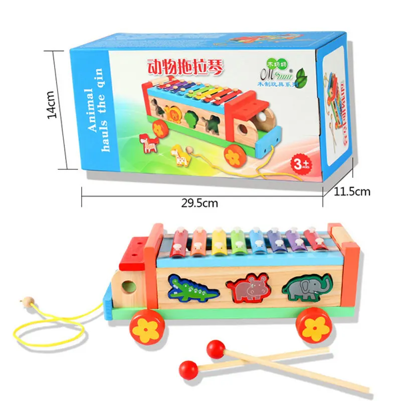 Игрушки музыкальный инструмент Eight ксилофон животные 3D пазл деревянные игрушки