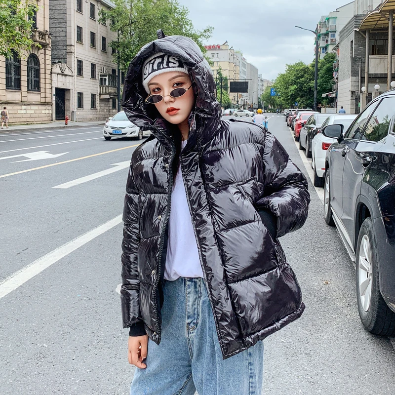 Женская зимняя куртка с капюшоном желтая/белая/черная/Оранжевая Куртка плотное