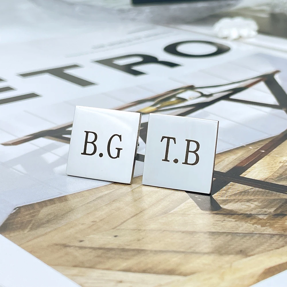 Запонки для мужчин из нержавеющей стали с индивидуальными буквами | Украшения и