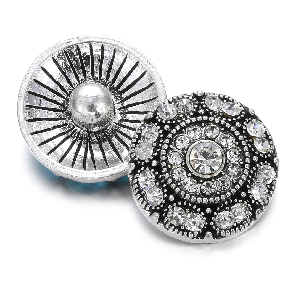 6 шт./лот новые ювелирные изделия с красивым цветком 18 мм кнопки со стразами