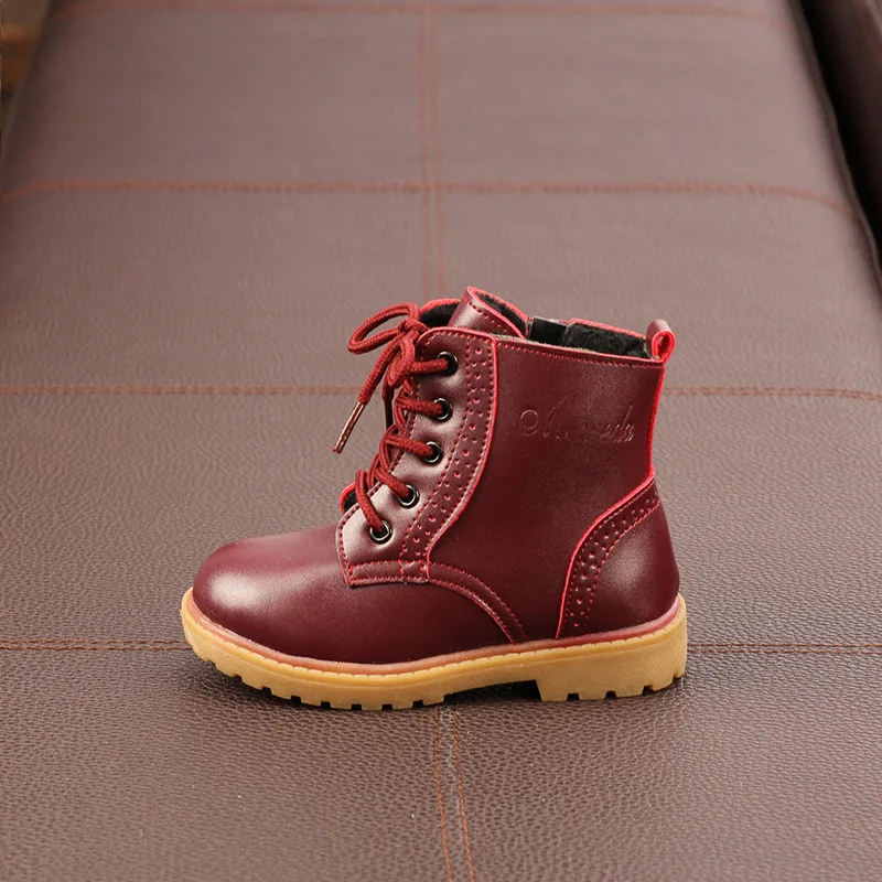 Детские ботинки зимние Martin для мальчиков и девочек детские кожаные детей модная