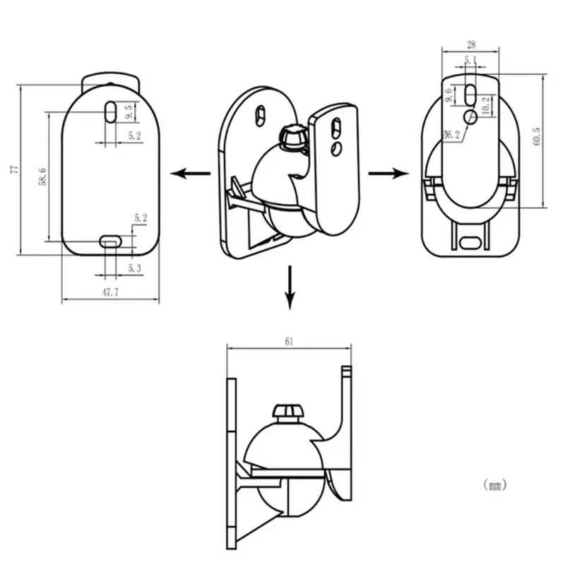 

1Set 1Set Universal Satellite Speaker Wall Mount Bracket Ceiling Stand Clamp with Adjustable Swivel and Tilt Angle Rotation for