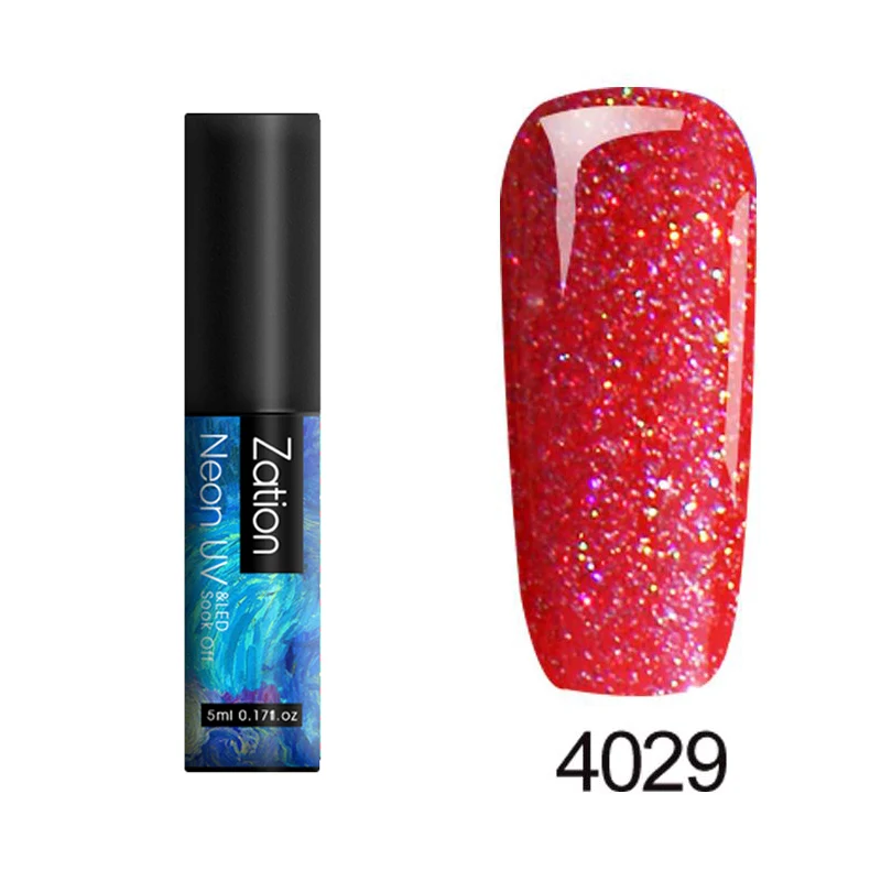 4029 Zation неоновый Гель-лак для ногтей 5 мл Полупостоянный гель uv Vernis верхнее покрытие лак все для маникюра Набор Гибридный гель лак для ногтей - Цвет: 4029