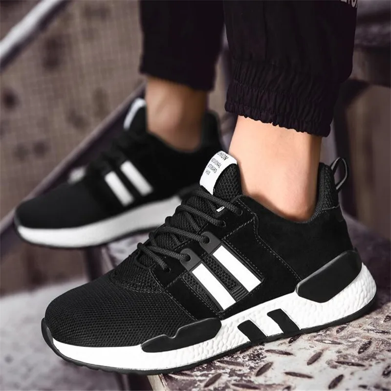 

Men Running Shoes Outdoor Black White Sneakers Lovers Shoes High Quality Casual Breathable Shoes Mesh Light Jogging Tennis Shoes