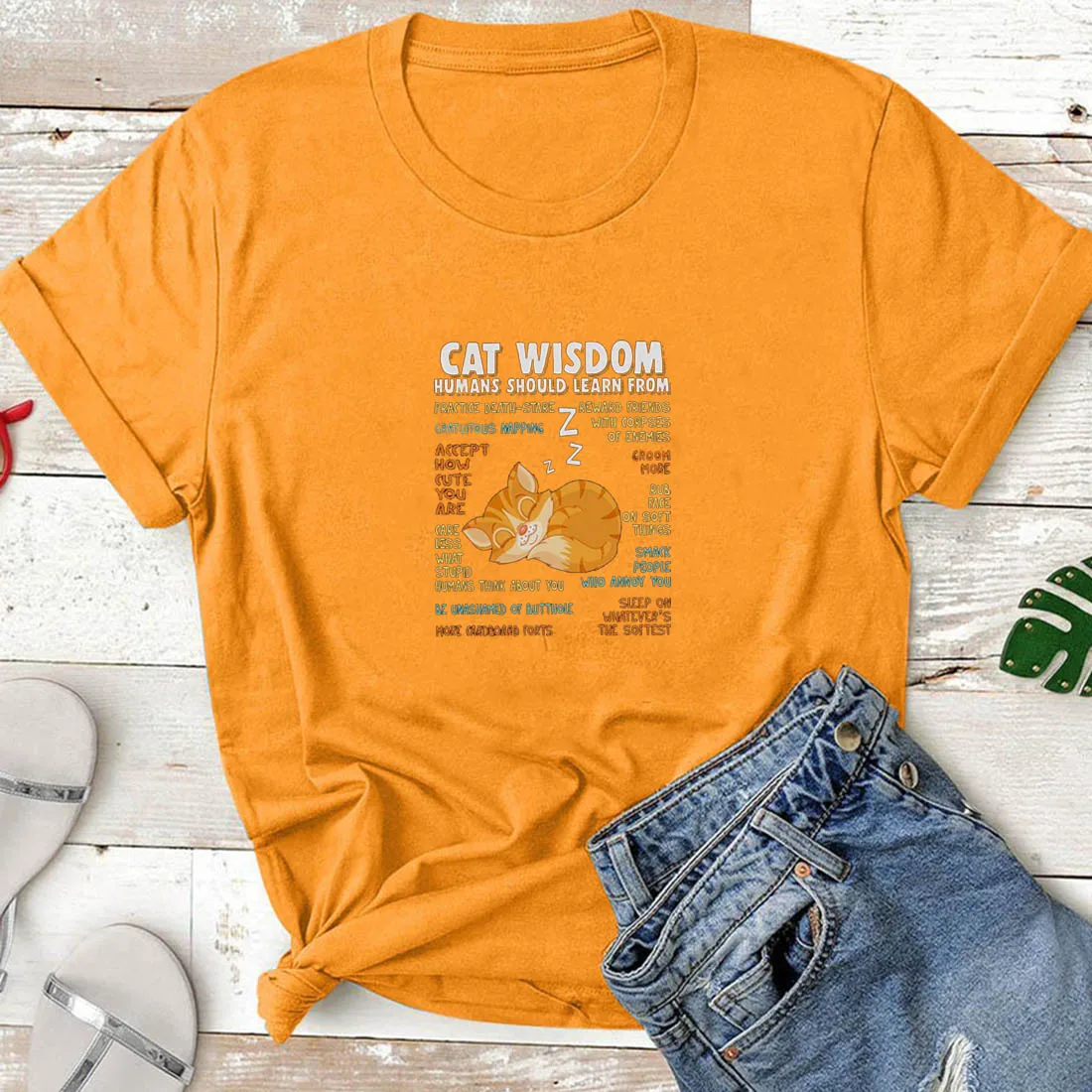 Cat Wisdom Shirt Funny Summer T Shirt Women Tops Fashion Short Sleeve O-neck Cotton Tshirt Women Loose Casual Tee Shirt Femm images - 6