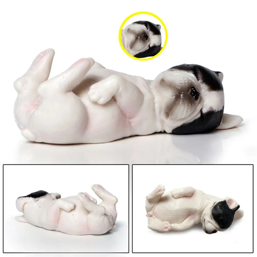 1 шт. милая фигурка спящего французского бульдога форма в виде животных имитация