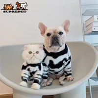 suprepet fur cow black dog clothes for small dogs stripe fleece dog sweater french bulldog clothes cat costumepet accessories