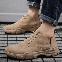 2021 spring and autumn mens casual shoes outdoor hiking shoes cow suede martin boots leather mens shoes breathable non slip